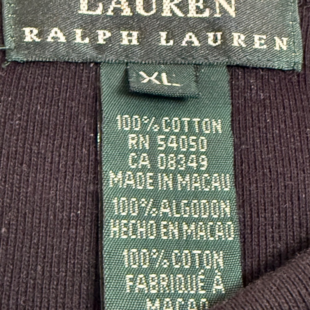 Vintage Lauren Ralph Lauren Black Ribbed Cotton Cargo Pocket Midi Dress XL - Picture 5 of 5